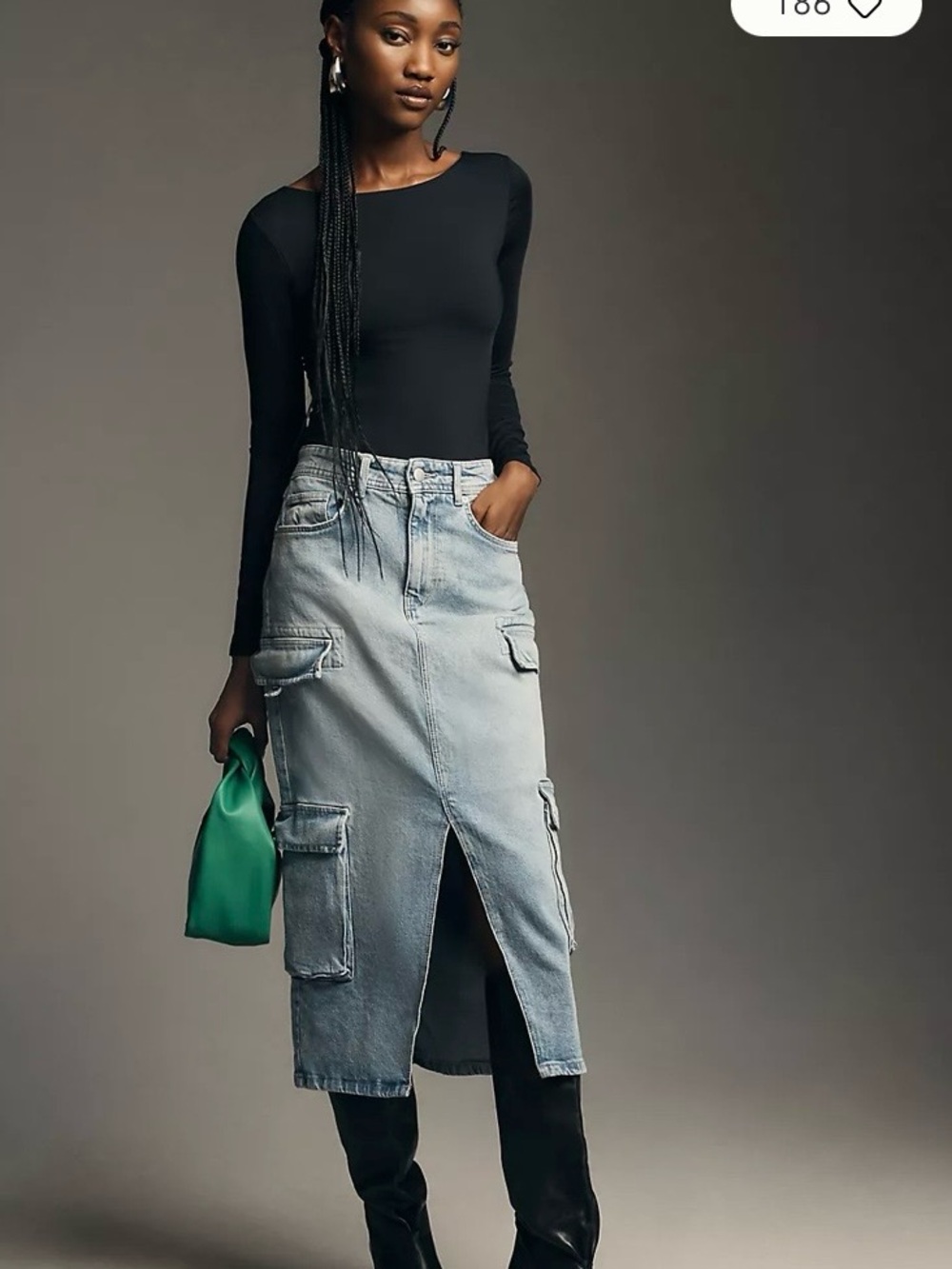 Pilcro Light Blue High-Rise Women's Cargo Skirt